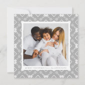 Cartes Pour Fêtes Annuelles Gray Nordic Snowflake Motif Photo (Devant)