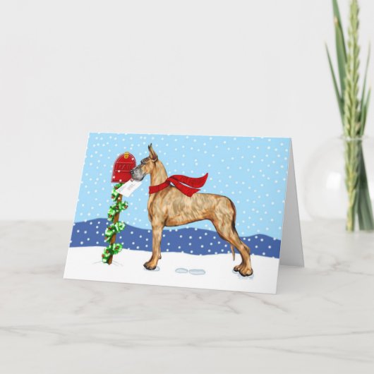 Cartes Pour Fêtes Annuelles Great Dane Christmas Mail Brindle (Devant)