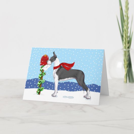 Cartes Pour Fêtes Annuelles Great Dane Christmas Mail Mantle (Devant)