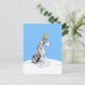 Cartes Pour Fêtes Annuelles Great Dane Reindeer Christmas Merle (Debout devant)
