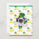 Cartes Pour Fêtes Annuelles Great Dane Shamrock St. Patricks Day (Devant / Derrière)