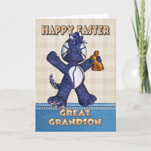 Cartes Pour Fêtes Annuelles Great Grandson Easter Card - Denim Dragon Chocolat