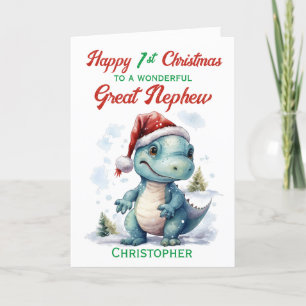 Cartes Pour Fêtes Annuelles Great Nephew 1er dinosaure de Noël