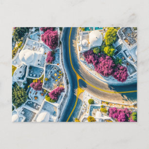 Cartes Pour Fêtes Annuelles Grec Mountain Village Street avec Bougainvillea