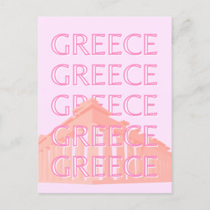 Cartes Pour Fêtes Annuelles Grèce, Art Voyage Grec, Art Voyage Pastel, Rose
