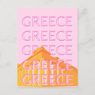 Cartes Pour Fêtes Annuelles Grèce, Art Voyage, Rose