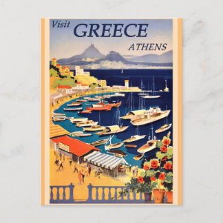 Cartes Pour Fêtes Annuelles Grèce Athènes Vintage voyage