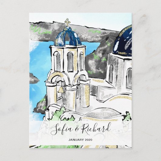 Cartes Pour Fêtes Annuelles Grèce Fiançailles proposition anniversaire couple  (Devant)