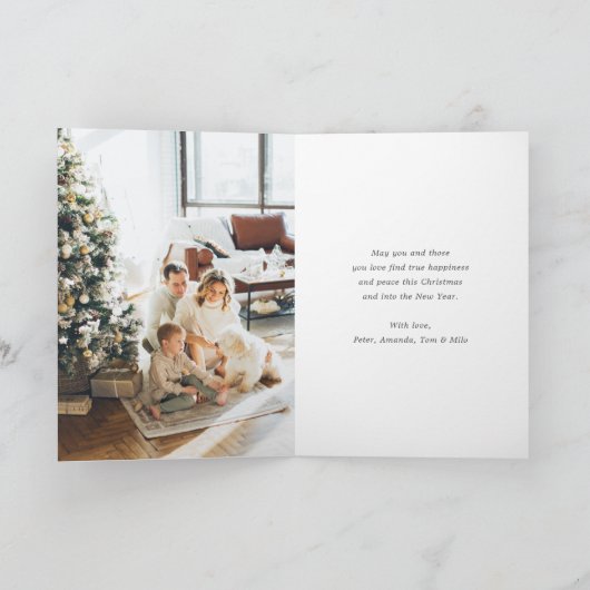 Cartes Pour Fêtes Annuelles Green 2 Photo Snowflake Merry Christmas Card (Intérieur)