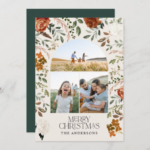 Cartes Pour Fêtes Annuelles Green 3 photo botanique élégant arche rustique