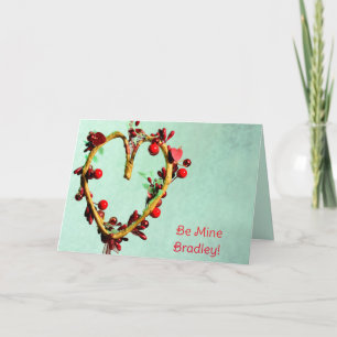 Cartes Pour Fêtes Annuelles Green Be Mine Pour Lui Léger Coeur Valentines