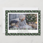 Cartes Pour Fêtes Annuelles Green Believe In the Magic Photo Christmas Cards (Devant)