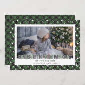 Cartes Pour Fêtes Annuelles Green Believe In the Magic Photo Christmas Cards (Devant / Derrière)