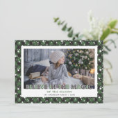 Cartes Pour Fêtes Annuelles Green Believe In the Magic Photo Christmas Cards (Debout devant)