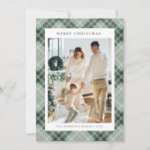 Cartes Pour Fêtes Annuelles Green Buffalo Plaid Photo collage Christmas (Devant)