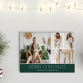 Cartes Pour Fêtes Annuelles GREEN Christmas Elegant 4 Collage Message photo