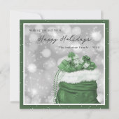 Cartes Pour Fêtes Annuelles Green Classic Photo Happy Holidays Card (Devant)