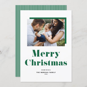 Cartes Pour Fêtes Annuelles Green Festive Bold Typographie Noël Photo