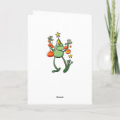 Cartes Pour Fêtes Annuelles Green Frog Celebrating with Christmas Baubles (Dos)