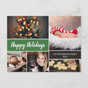 Cartes Pour Fêtes Annuelles Green Happy Holidays Photo Christmas
