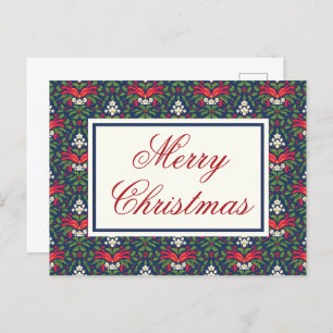 Cartes Pour Fêtes Annuelles Green Holly Feuilles, Red Berries et Red Bow