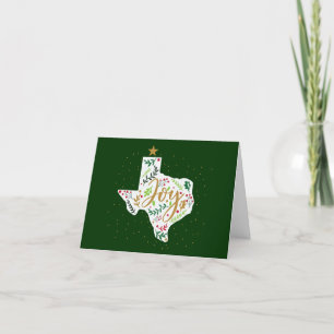 Cartes Pour Fêtes Annuelles Green Joy Vacances Feuilles Texas Shape Photo
