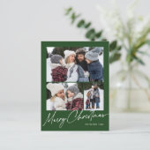 Cartes Pour Fêtes Annuelles Green Joyeux Noël Calligraphie Simple 3 Photo (Debout devant)