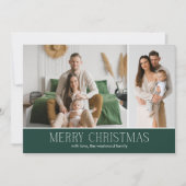 Cartes Pour Fêtes Annuelles GREEN Joyeux Noël Elégant 2 Message photo (Devant)