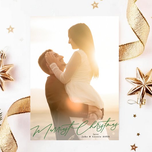 Cartes Pour Fêtes Annuelles Green Joyeux Noël Elegant Splendor Photo