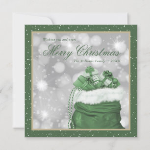 Cartes Pour Fêtes Annuelles Green Merry Christmas