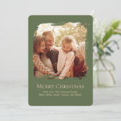 Cartes Pour Fêtes Annuelles Green Merry Christmas Simple Photo (Debout devant)