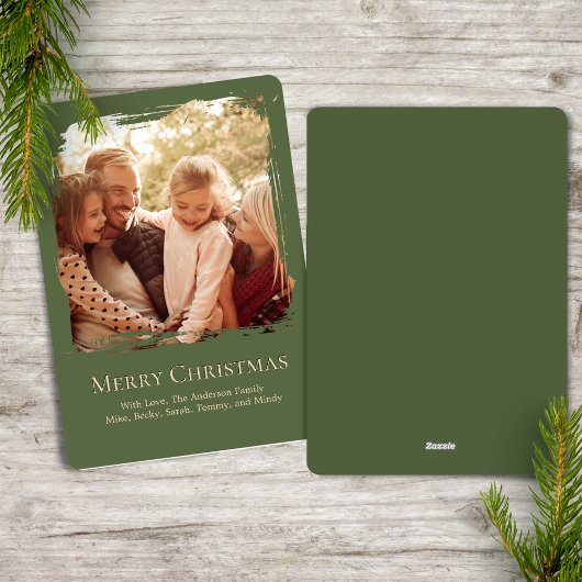 Cartes Pour Fêtes Annuelles Green Merry Christmas Simple Photo