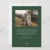 Cartes Pour Fêtes Annuelles Green Modern Script Joyeux Arche de Noël 2 Photo (Dos)