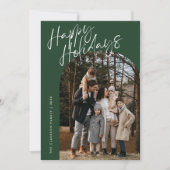 Cartes Pour Fêtes Annuelles Green Modern Script Joyeux Vacances Arch 2 Photo (Devant)