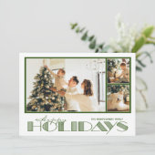 Cartes Pour Fêtes Annuelles Green Multiple Photo Happy (Debout devant)