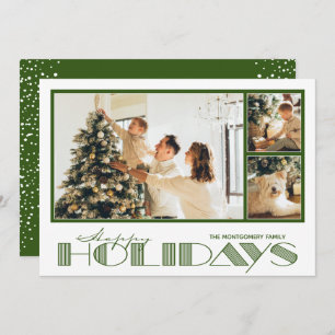 Cartes Pour Fêtes Annuelles Green Multiple Photo Happy