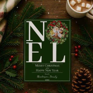 Cartes Pour Fêtes Annuelles Green Noel Christmas Wreath Photo