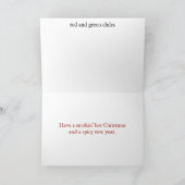 Cartes Pour Fêtes Annuelles Green on Red Chili Mandala Array Christmas Card (Intérieur)