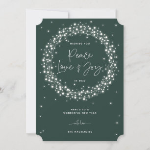 Cartes Pour Fêtes Annuelles Green Peace Love+Joie Éclairage Noël