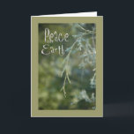 Cartes Pour Fêtes Annuelles Green Peace on Earth Christmas Card<br><div class="desc">Peace on Earth~ Christmas-Holiday card with peaceful,  nature scene and Bible frais. Personnel par adding to or changing wording inside. Photography Original photography by Little Wing Photo & Design.</div>