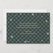 Cartes Pour Fêtes Annuelles Green Plaid Holly Snowflake Père Noël Joyeux Noël (Dos)