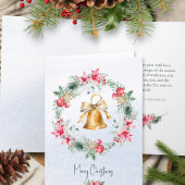 Cartes Pour Fêtes Annuelles Green Red Gold Bell Snowflake Noël Wath