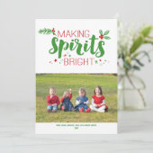 Cartes Pour Fêtes Annuelles Green & Red Making Spirits Bright 2015 Holiday (Debout devant)