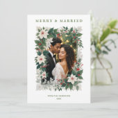 Cartes Pour Fêtes Annuelles Green Romantic Christmas Botanical Frame Photo (Debout devant)