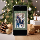 Cartes Pour Fêtes Annuelles Green Snowflake Noël Photo Classique