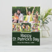 Cartes Pour Fêtes Annuelles Green St. patrick's day Famille Shamrock 4 photo (Debout devant)