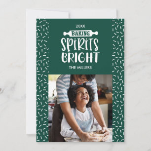Cartes Pour Fêtes Annuelles Green   Vacances Baking Spiritueux Photo