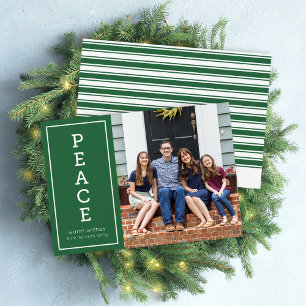 Cartes Pour Fêtes Annuelles Green Warm Warm Peace Modern Holiday Photo
