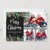 Cartes Pour Fêtes Annuelles Greenery Modern Photo Christmas (Devant)