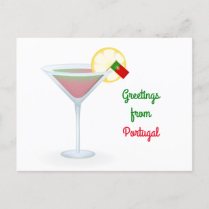 Cartes Pour Fêtes Annuelles Greetings From Portugal Cocktail Holiday Postcard